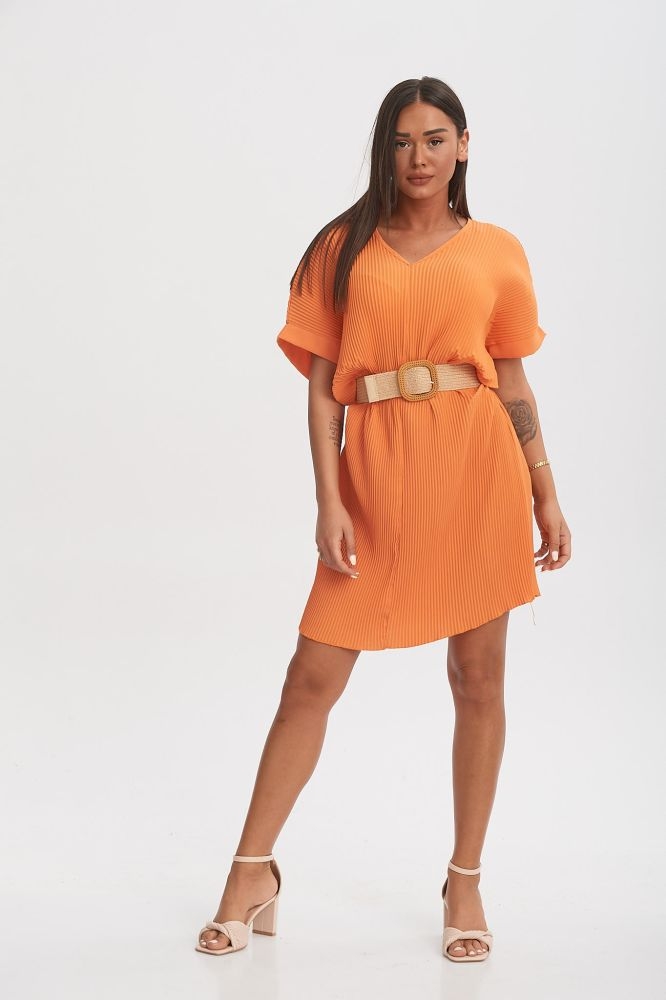 Φόρεμα Γκοφρέ Με Ζωνάκι Έξτρα