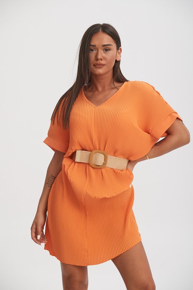 Φόρεμα Γκοφρέ Με Ζωνάκι Έξτρα