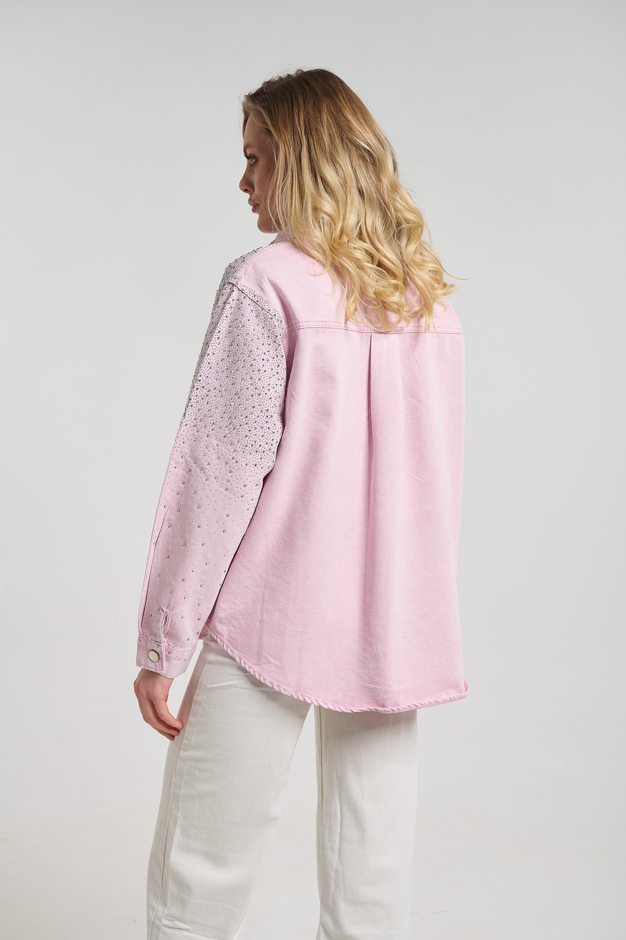 Πουκάμισο Τζιν Με Στρας Στο Πάνω Μέρος