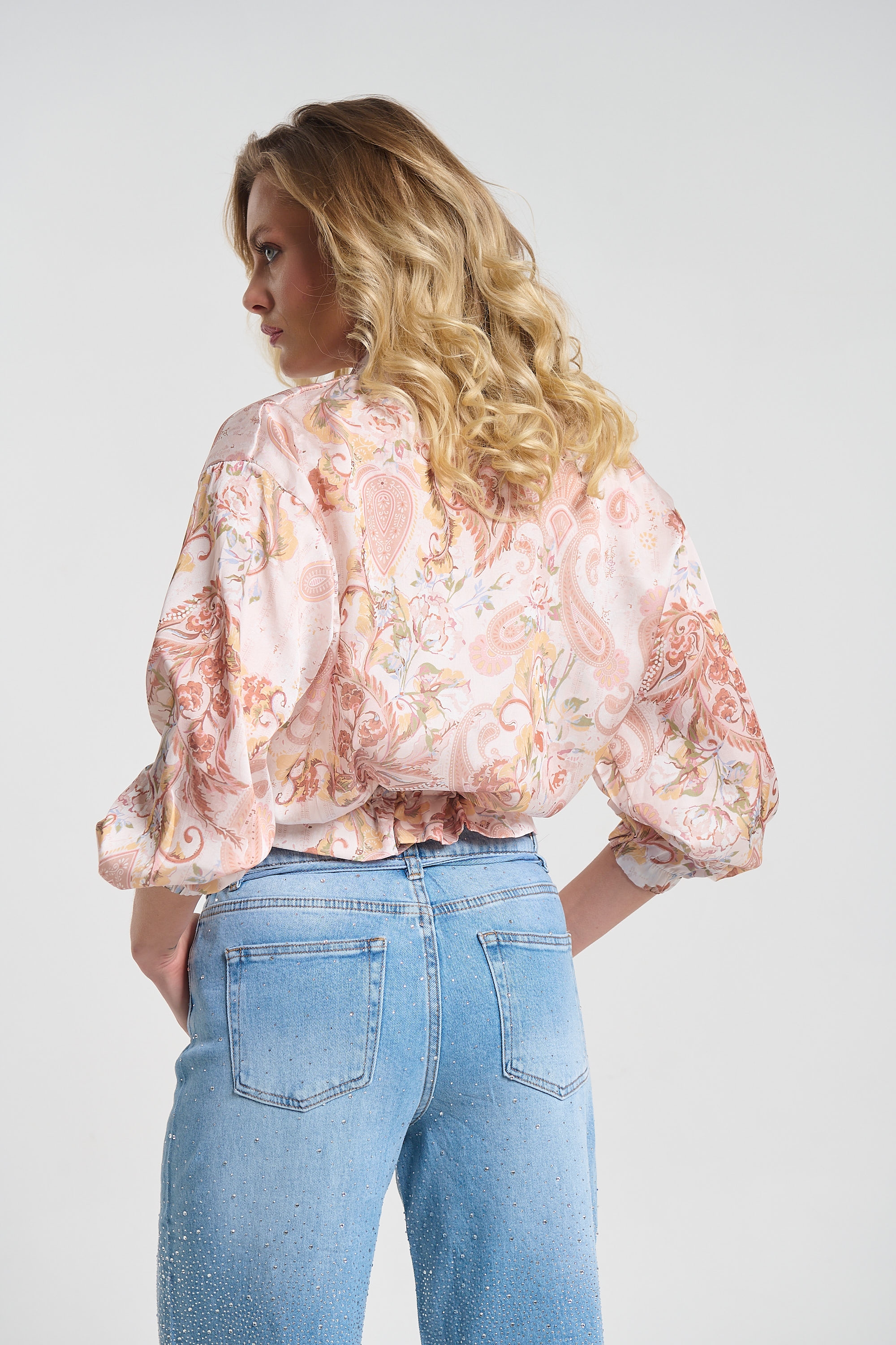 Patterned Jacket with Mao Collar