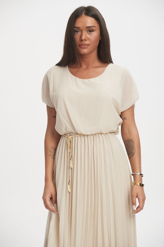 Φόρεμα Με Μπάσκα & Πλισέ Κάτω