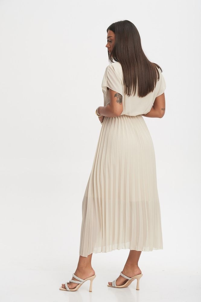 Φόρεμα Με Μπάσκα & Πλισέ Κάτω