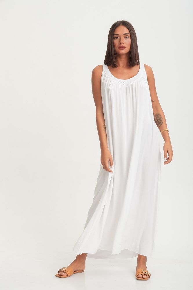 Φόρεμα Maxi Με Σχέδια Στο Λαιμό