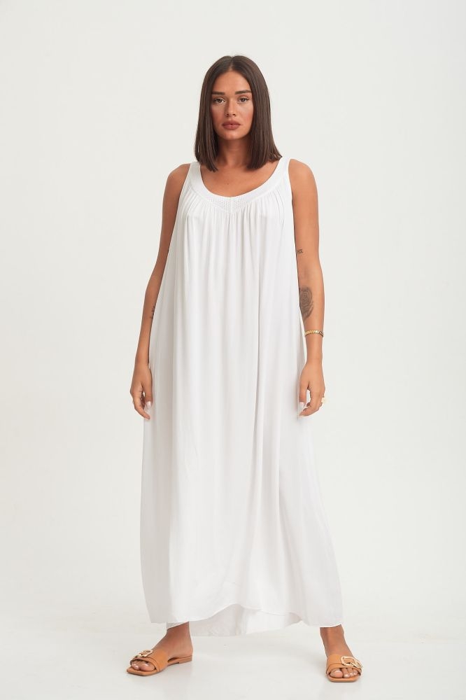 Φόρεμα Maxi Με Σχέδια Στο Λαιμό