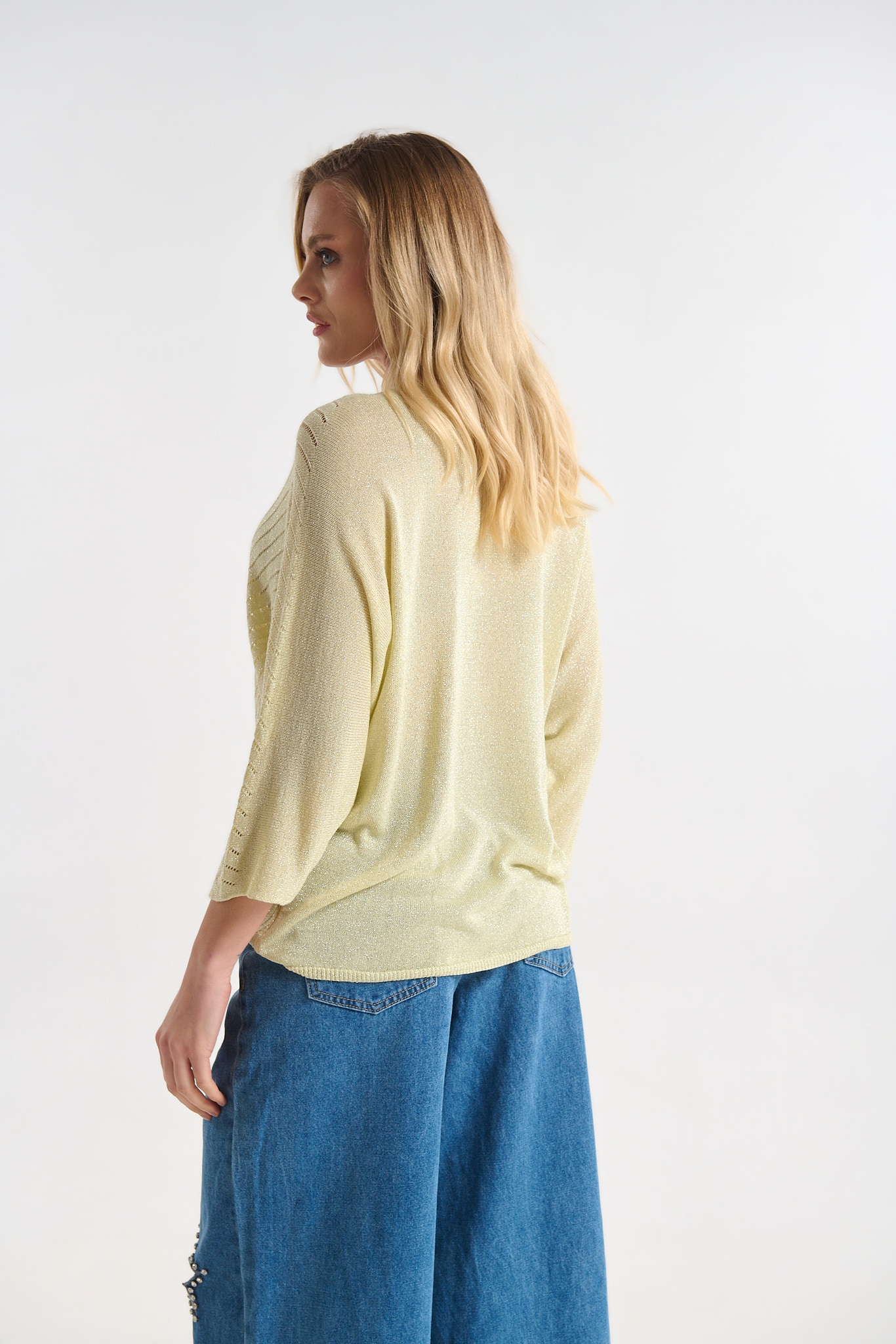 Μπλούζα Λούρεξ Με V Λαιμόκοψη