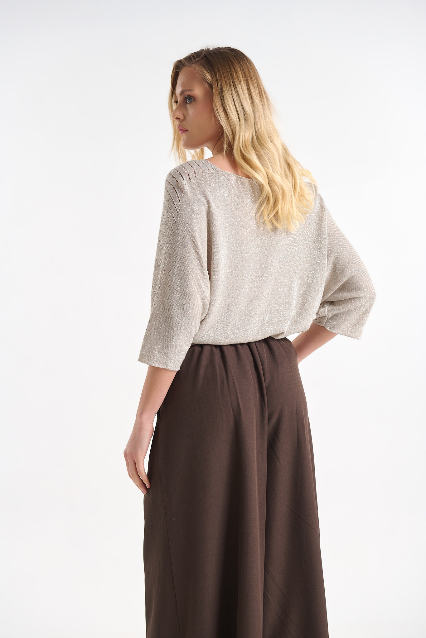 Μπλούζα Λούρεξ Με V Λαιμόκοψη