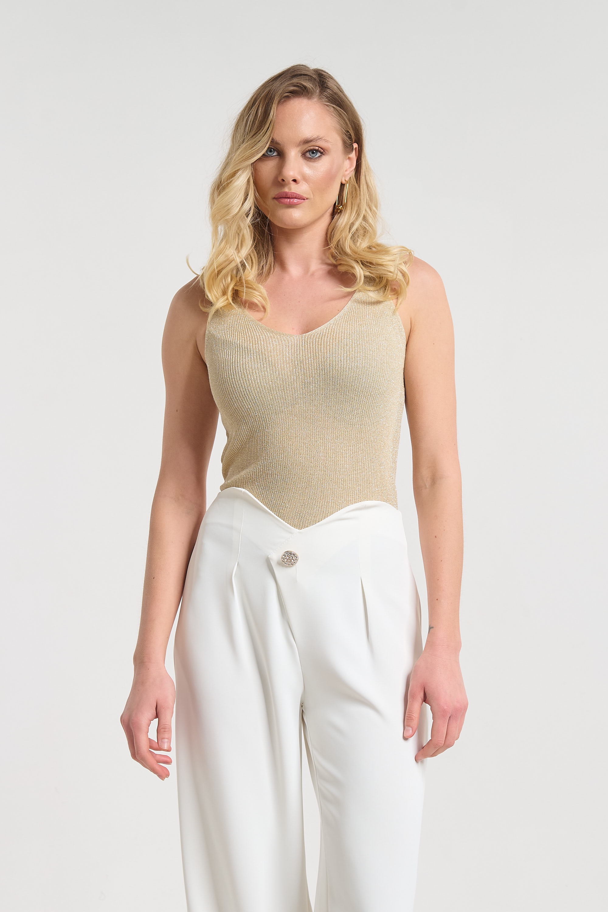 Sparkly Lurex Sleeveless Top