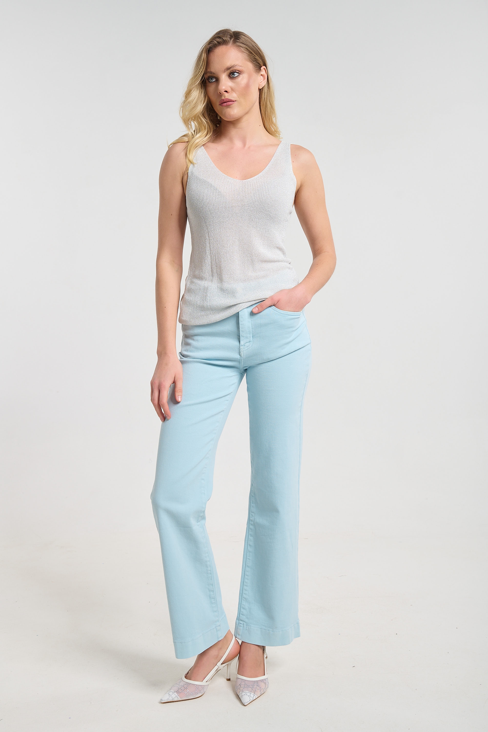 Sparkly Lurex Sleeveless Top