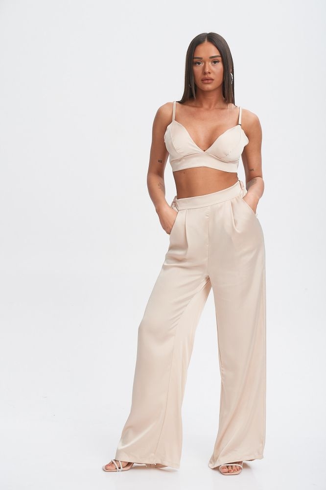 Σετ Τόπ Σατέν & Παντελόνα