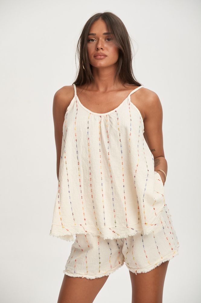 Σόρτς Λινό Ανάγλυφο