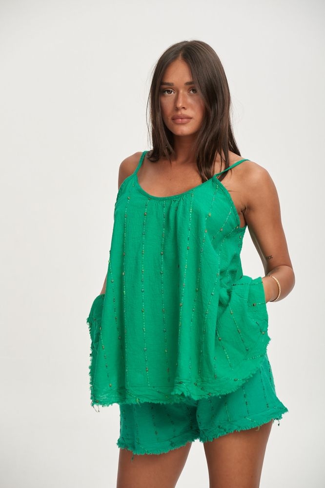 Σόρτς Λινό Ανάγλυφο