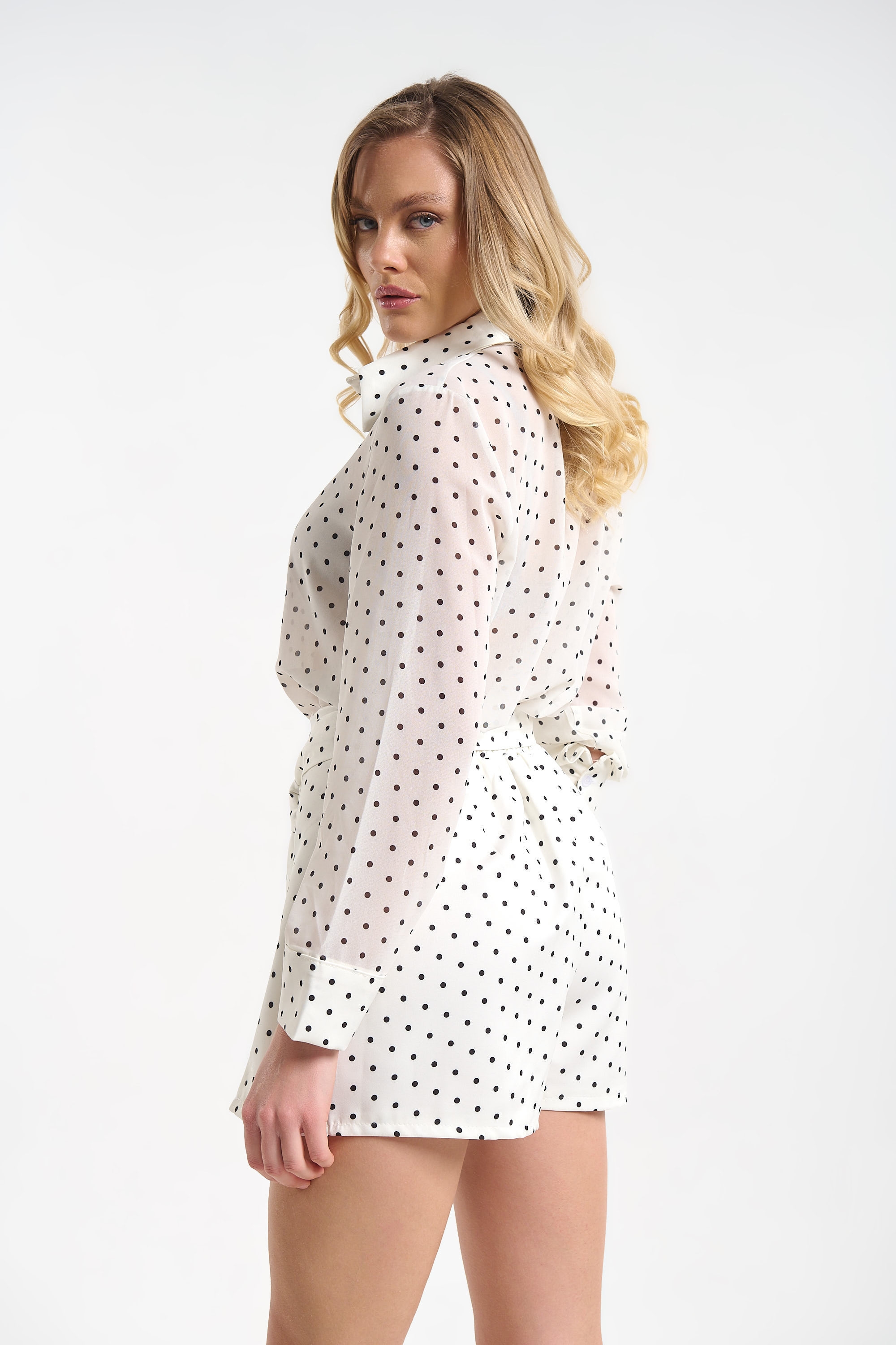 Polka Dot Shirt & Skort Set for Women