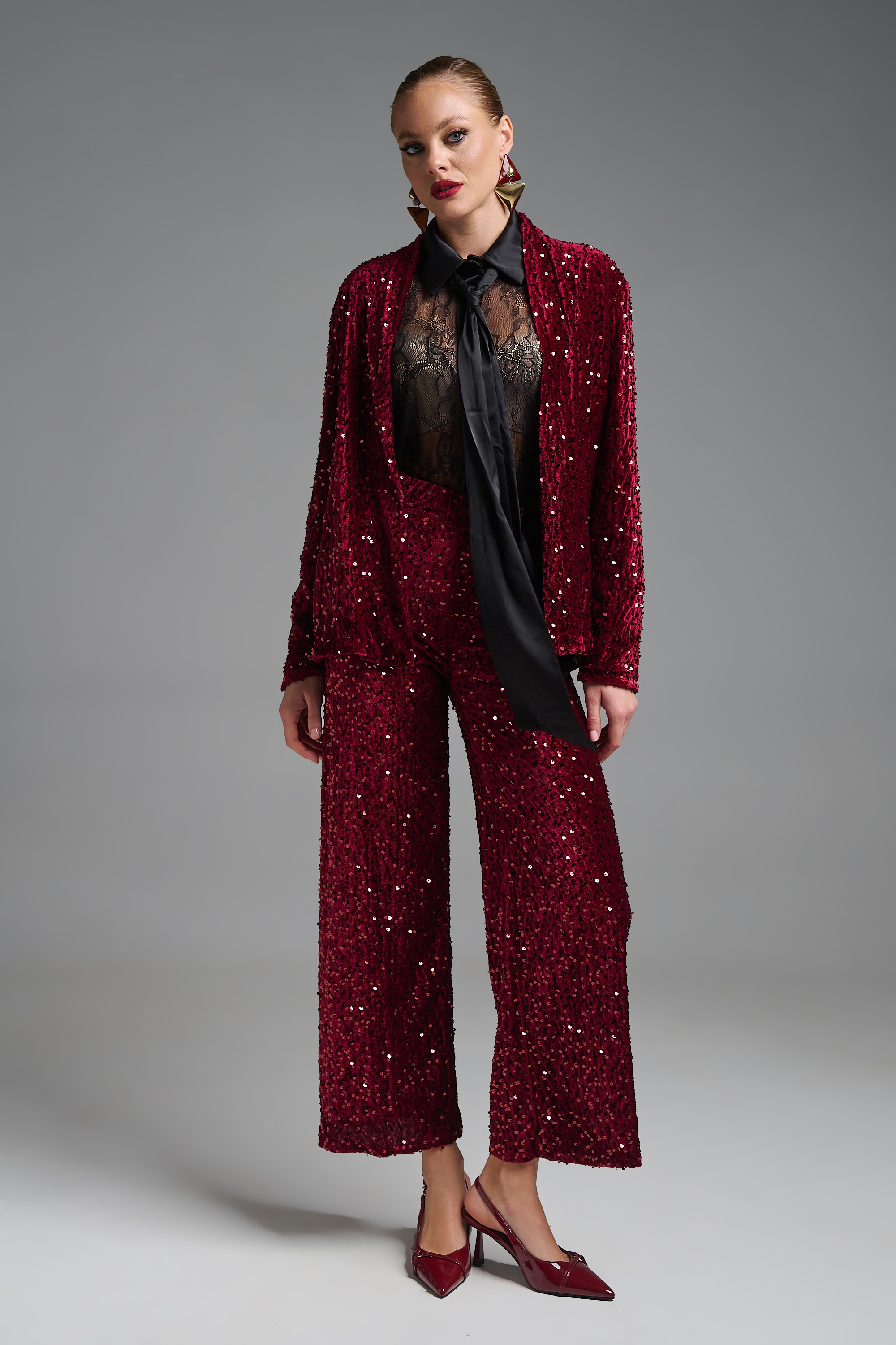 Σετ Σακάκι Παντελόνι Βελούδο Με Πούλιες