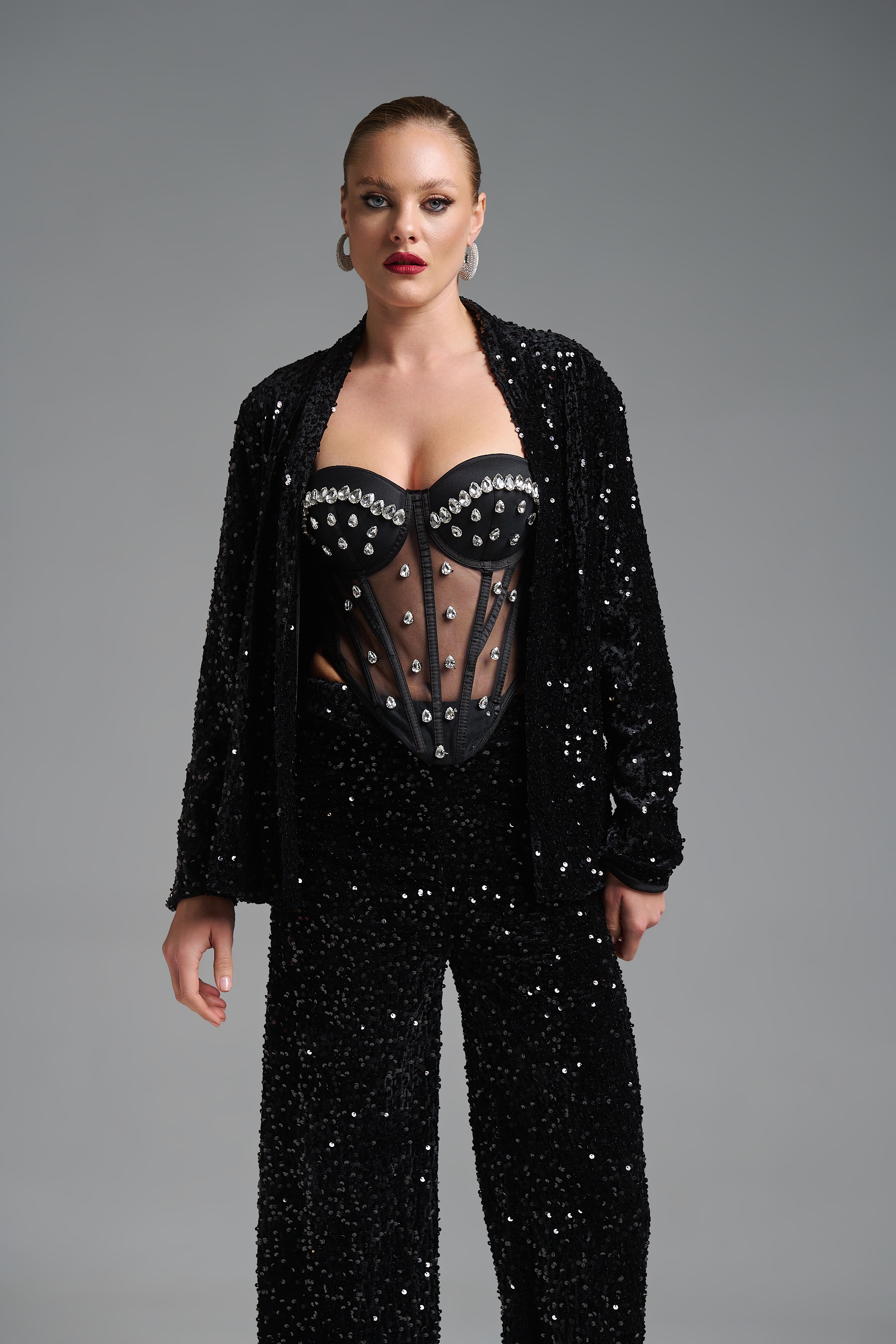 Sequin Two Pieces Velvet  Set