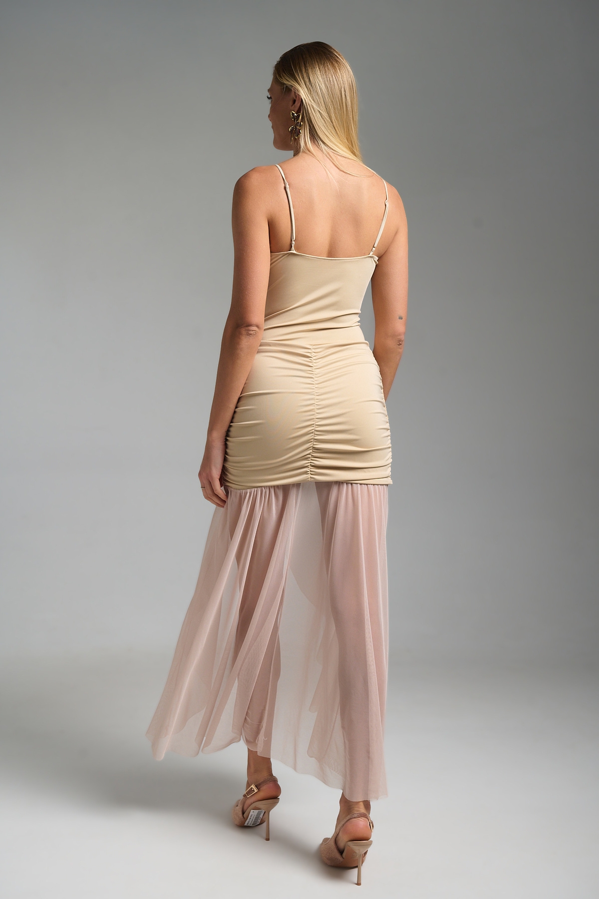 Φόρεμα Μάξι Κορσές Με Τούλι Κάτω