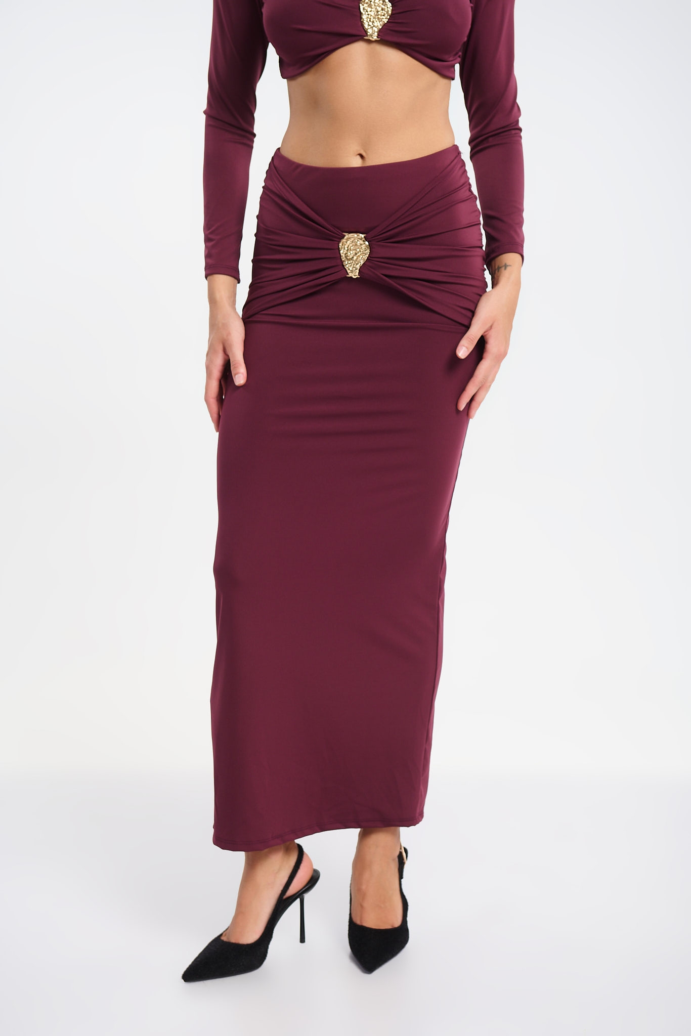 Set Τόπ & Φούστα Με Διακοσμητική Τόκα