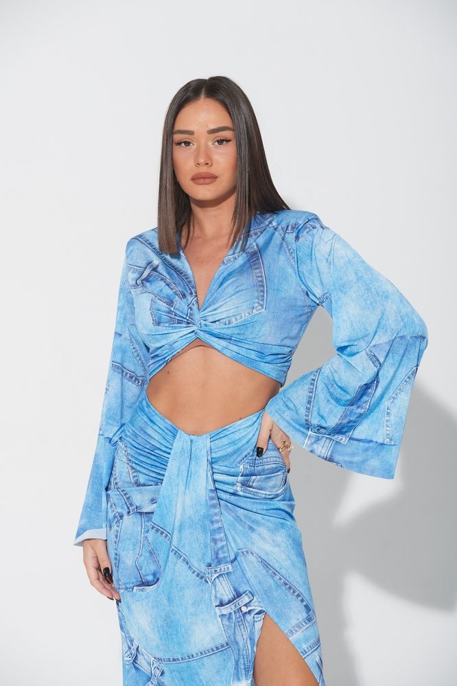 Τοπ Με Τυπωμένο Τζιν