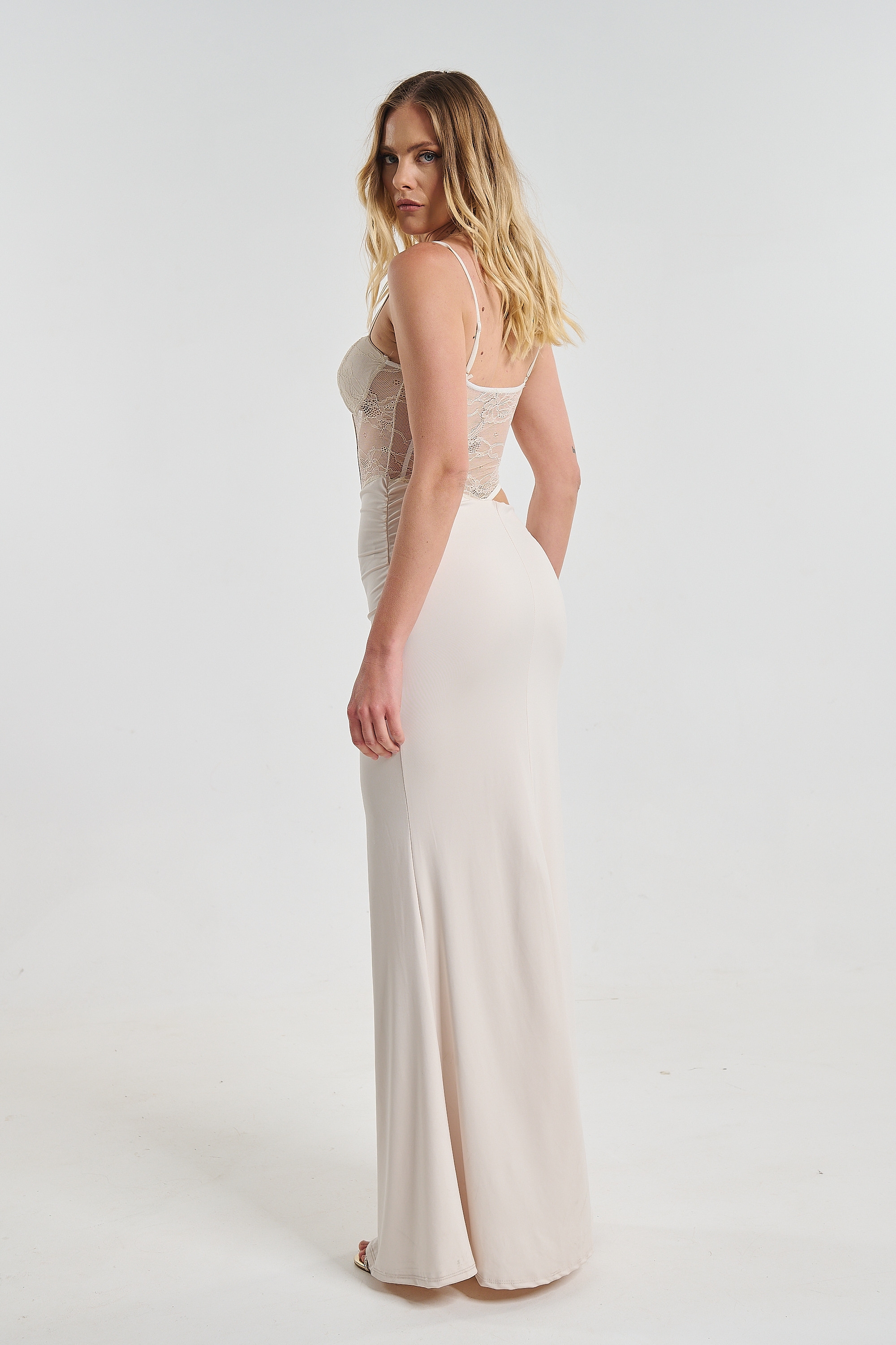 Long Dress with Lace Detai