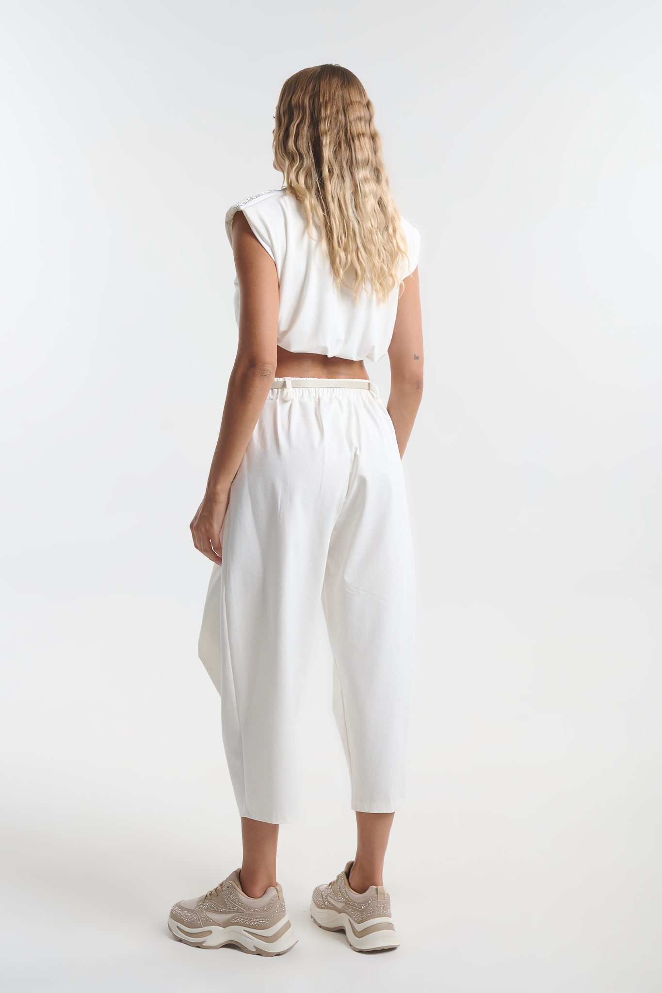 Women’s Harem Trousers with Belt & Asymmetric Detail