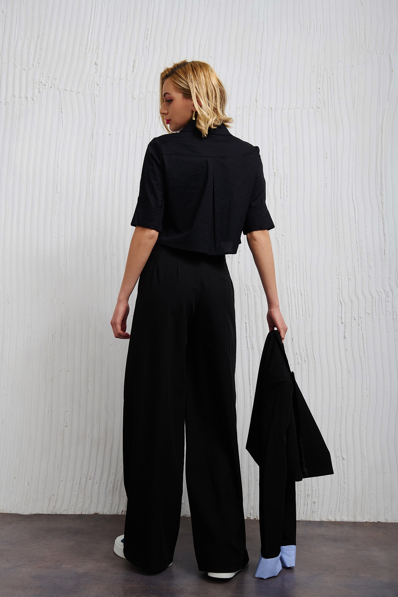 Σετ Σακκάκι Με Ριγέ Λεπτομέρειες Στο Λάστιχο