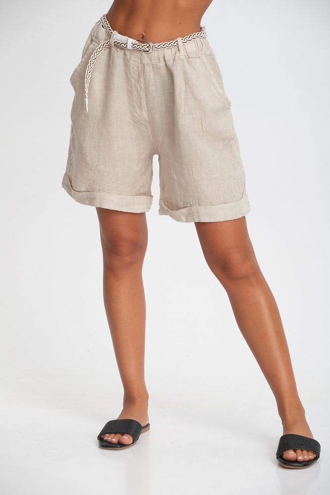 Βερμούδα Λινή Με Ζωνάκι