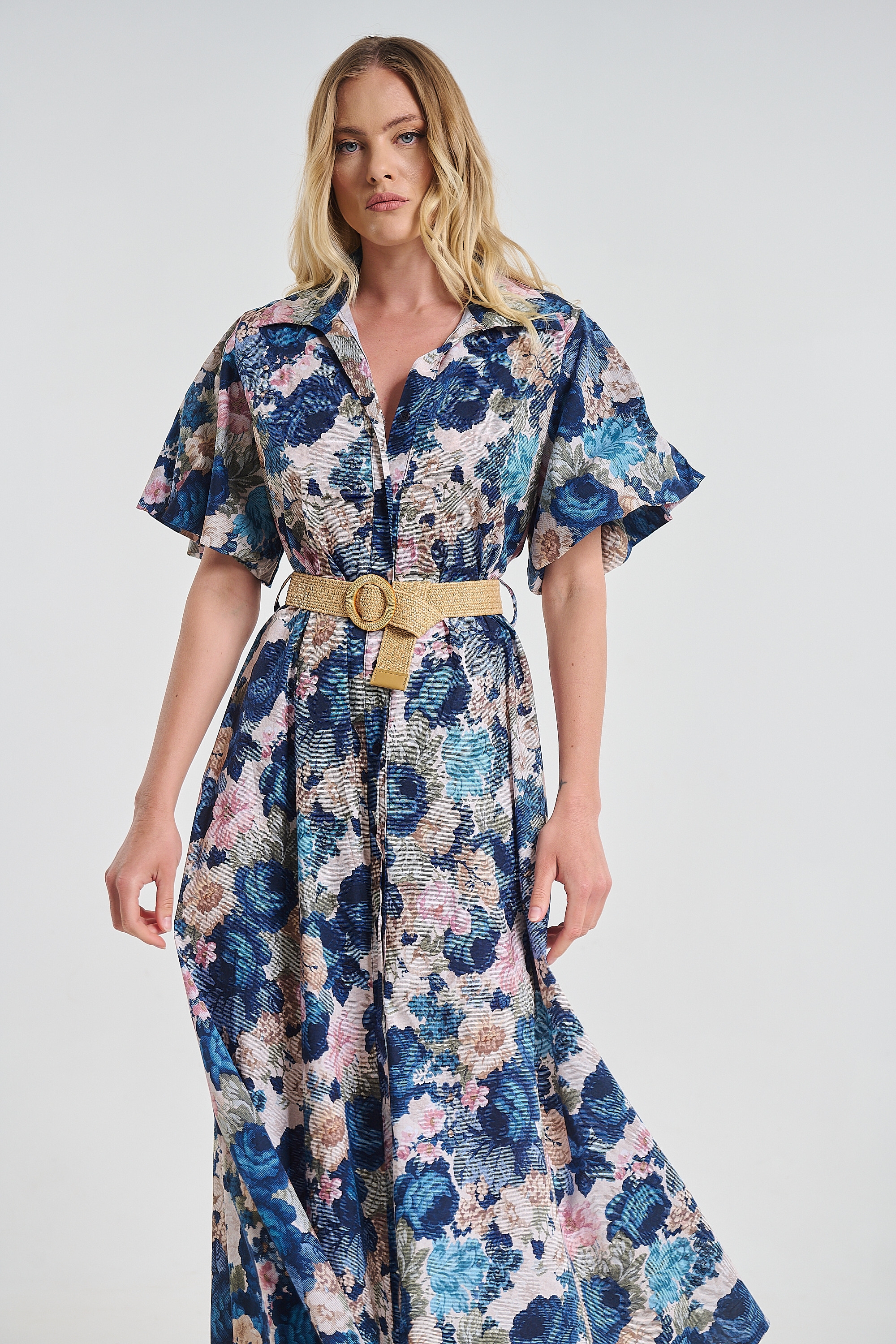 Floral Maxi Dress With Belt