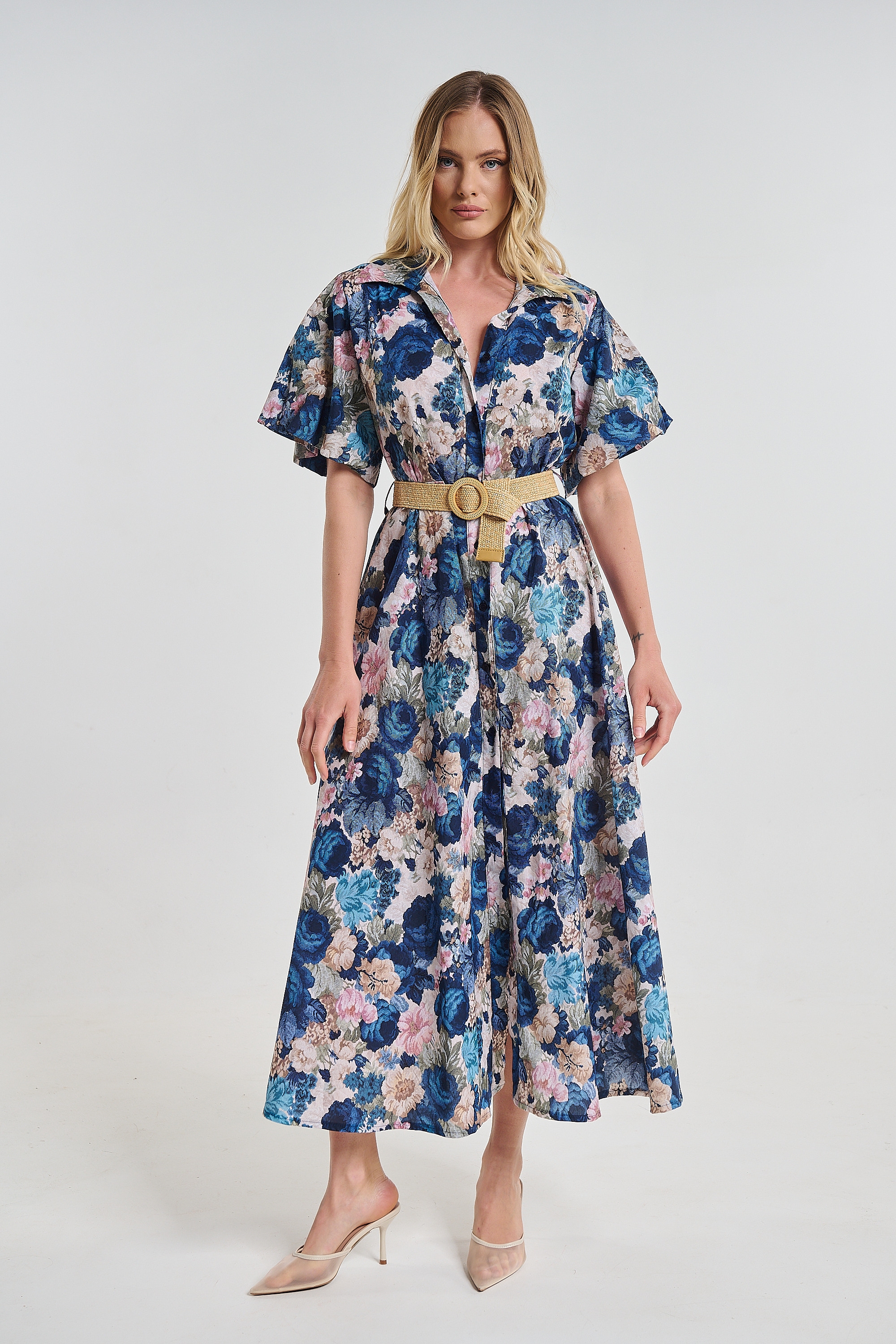Floral Maxi Dress With Belt