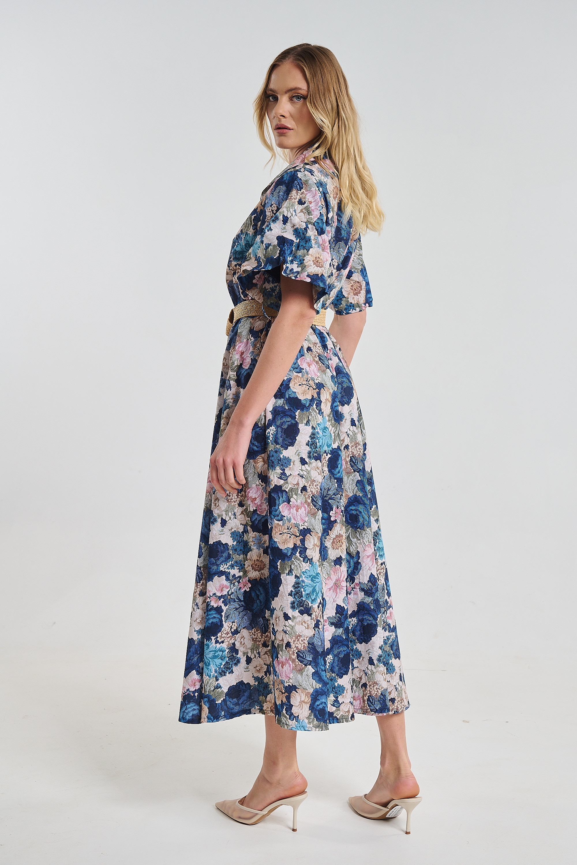 Floral Maxi Dress With Belt