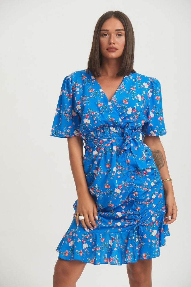 Φόρεμα Με Σούρα & Ανθάκια