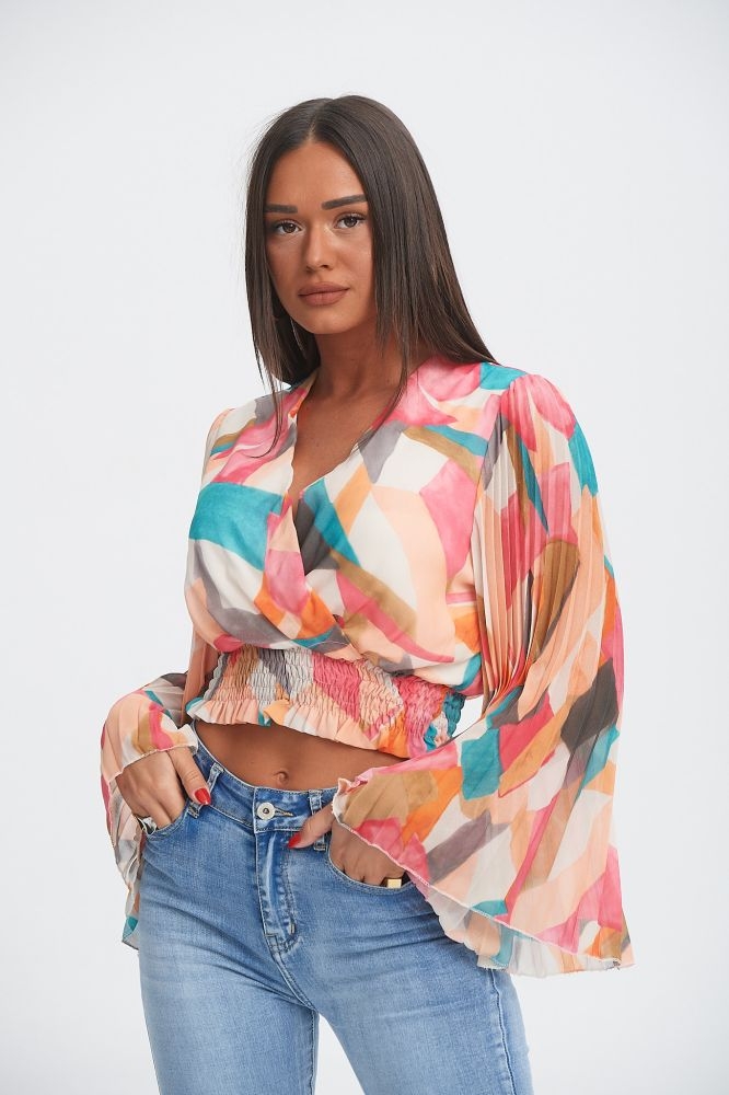 Colourful Pleated Top