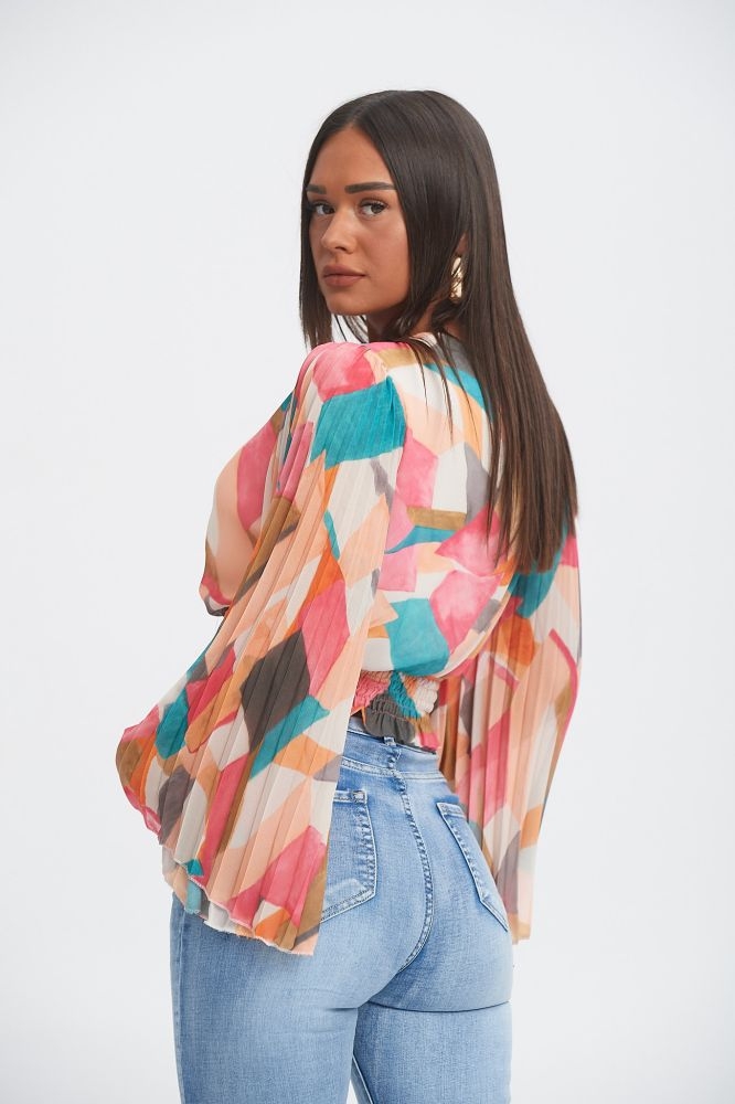 Colourful Pleated Top