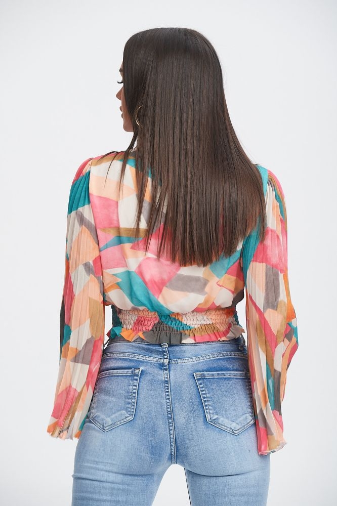 Colourful Pleated Top