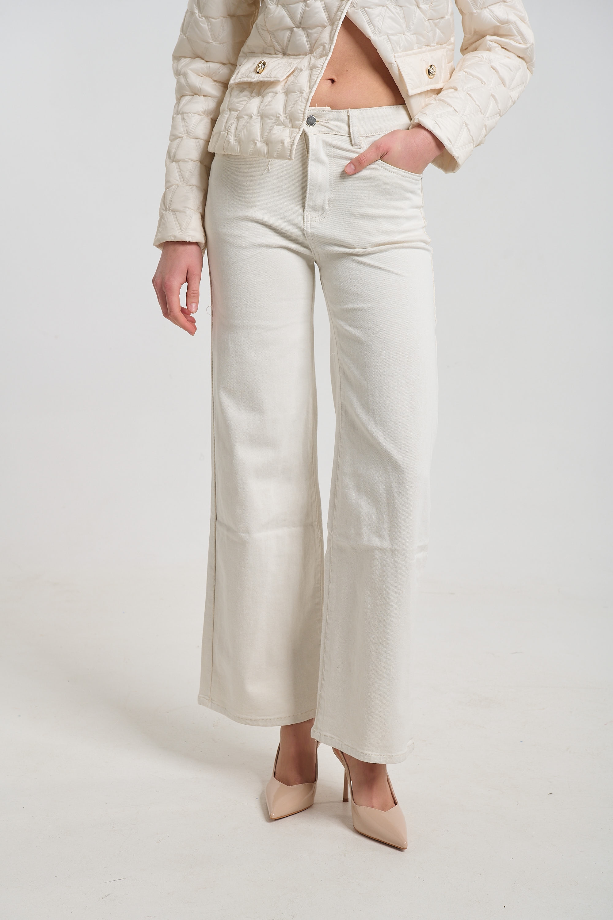 Rhinestone Back Pocket Flared Jeans for Women