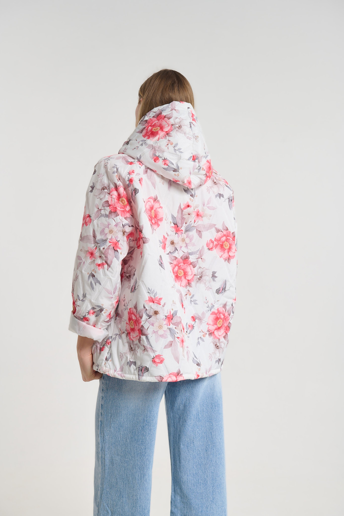 Floral Print Hooded Jacket