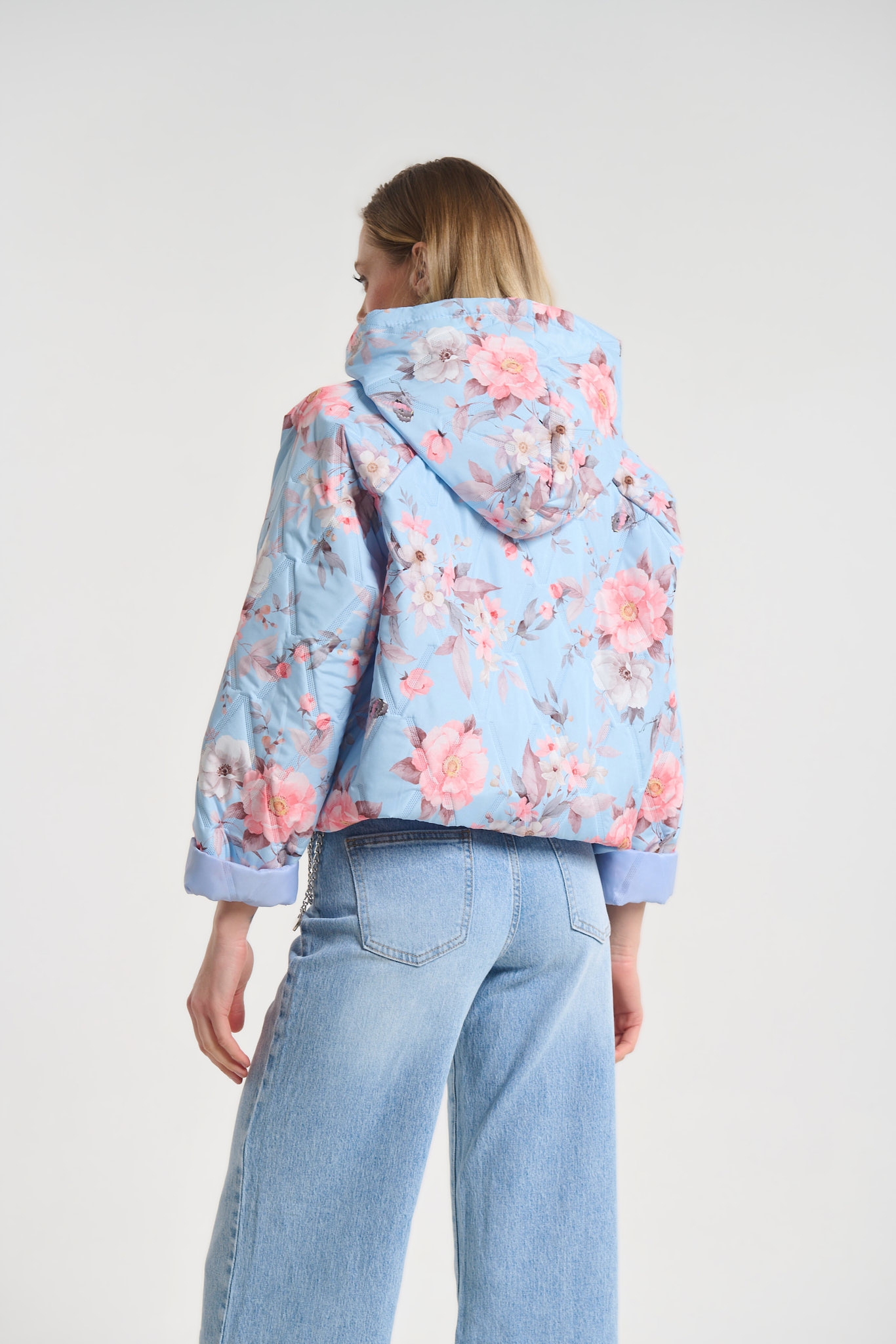 Floral Print Hooded Jacket