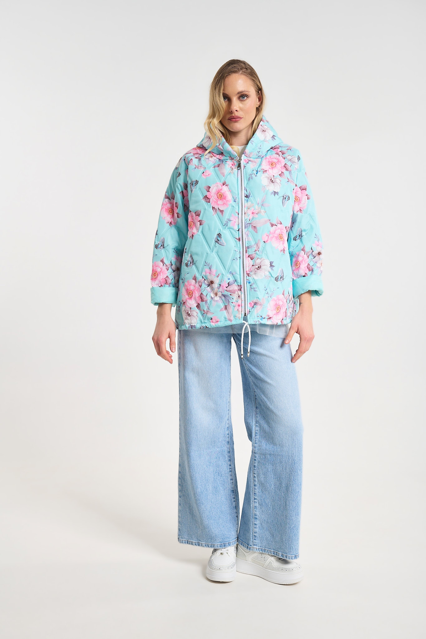 Floral Print Hooded Jacket