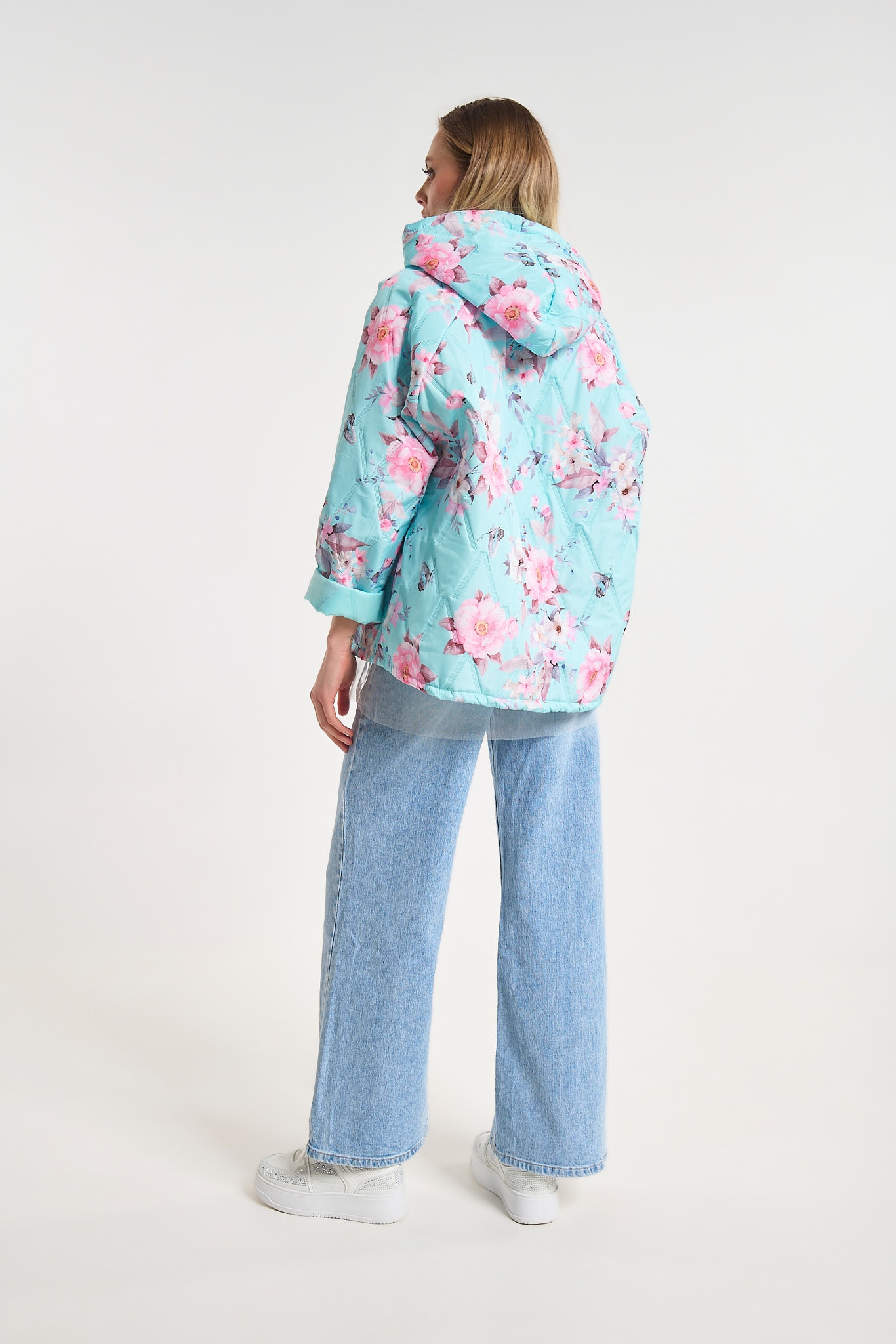 Floral Print Hooded Jacket