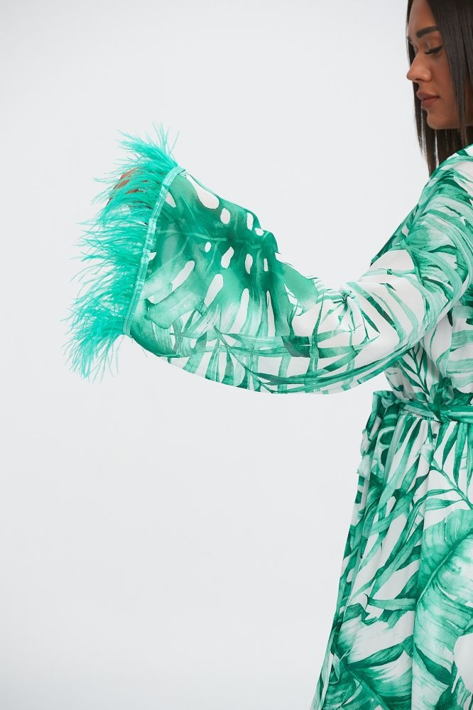 Φόρεμα Κρουαζέ Με Φτερά Στο Μανίκι