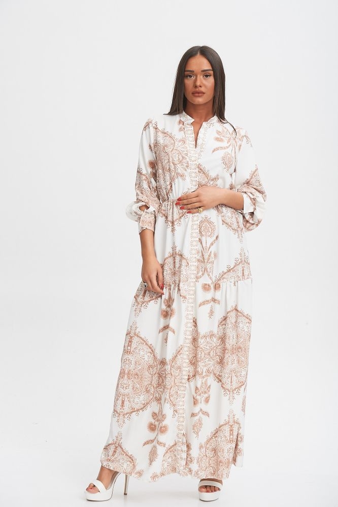 Φόρεμα Με Λαχούρ Με Κουμπιά Maxi