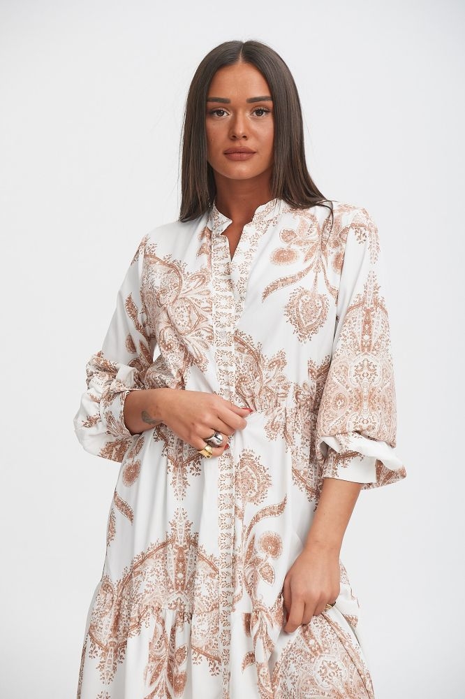 Φόρεμα Με Λαχούρ Με Κουμπιά Maxi