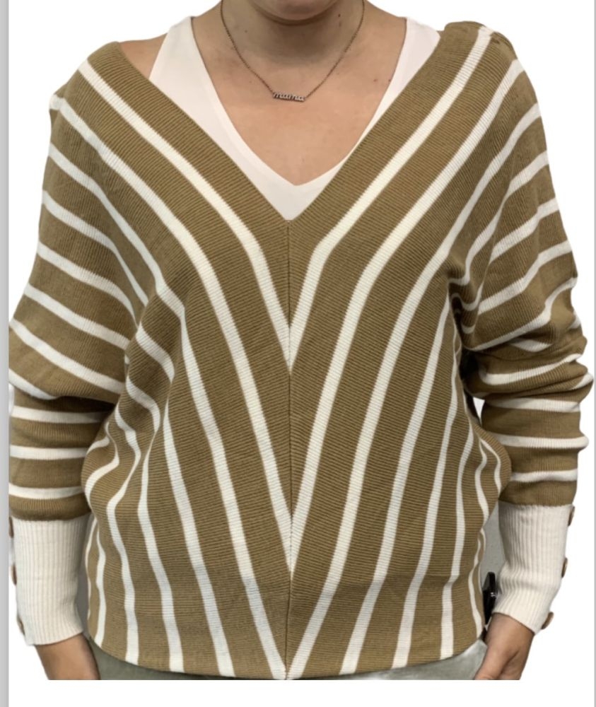 Μπλούζα Ριγέ με Κουμπιά