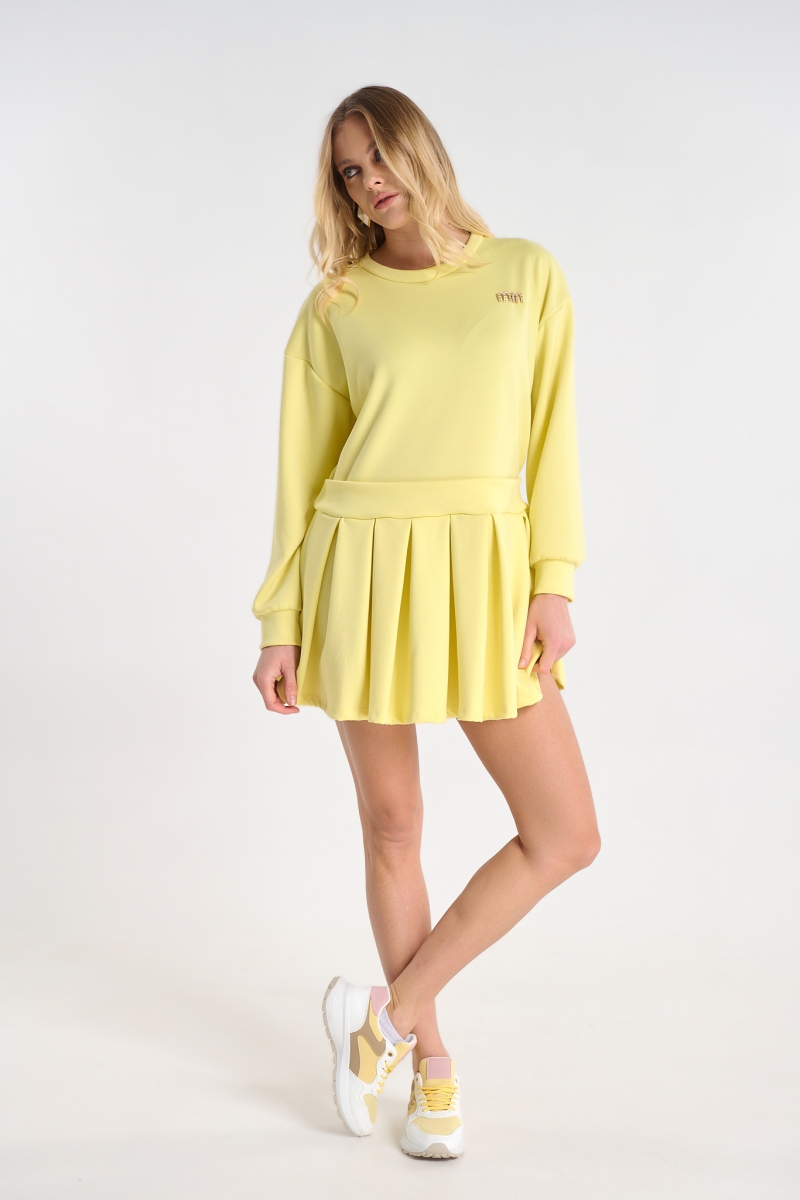 Φόρεμα Κοντό Με Πλισέ Λεπτομέρεια