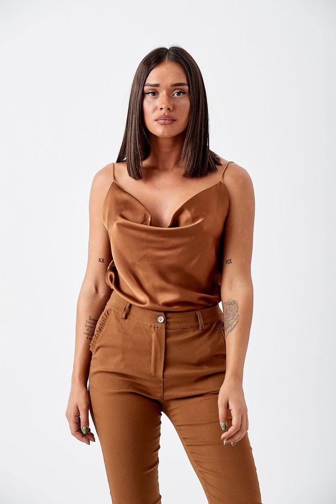 Satin Drapped Tank Top