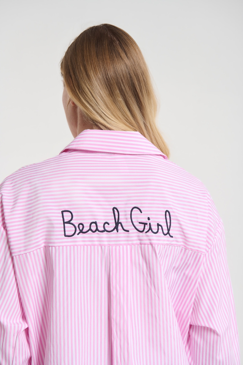 Πουκάμισο Ριγε Με Λογότυπο Στην Πλάτη