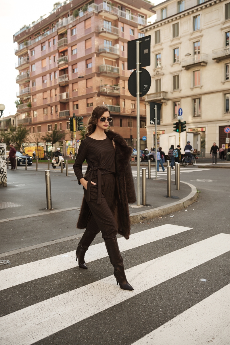 Σετ Μπλούζα Βράκα Ριγέ Με Δέσιμο