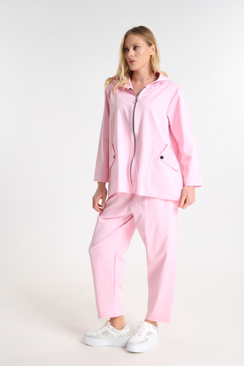 Relaxed Fit Hooded Co-ord Set with Button