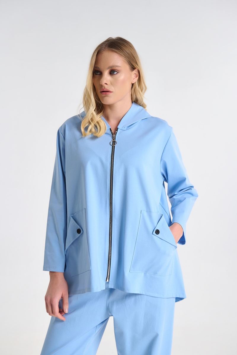 Relaxed Fit Hooded Co-ord Set with Button