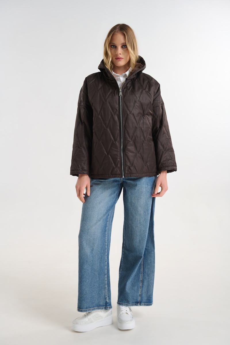Oversized Quilted Jacket with Hood