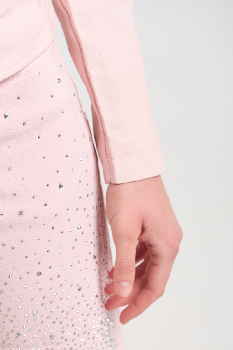 Τζιν Καμπάνα Με Στρας & Λοξό Κουμπί