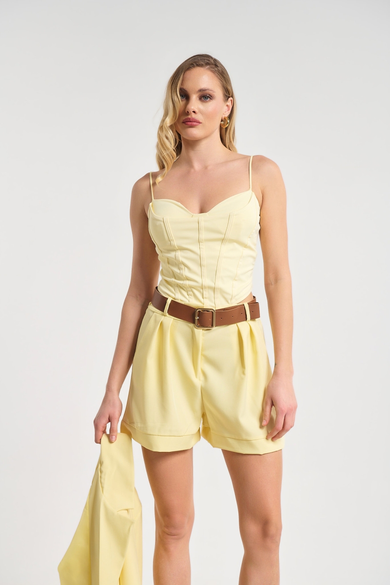 Μπούστο Σατέν Με Κουμπια & Δανδέλα